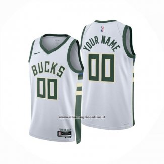 Maglia Milwaukee Bucks Personalizzate Association 2024-25 Bianco