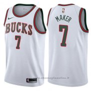 Maglia Milwaukee Bucks Thon Maker NO 7 Return To The Mecca Classic 2017-18 Bianco