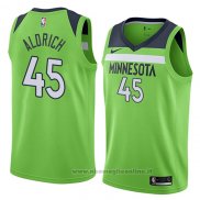 Maglia Minnesota Timberwolves Cole Aldrich NO 45 Statement 2018 Verde