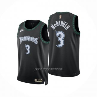 Maglia Minnesota Timberwolves Jaden Mcdaniels No 3 Classic 2025-26 Nero