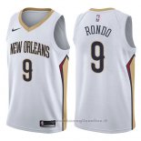 Maglia New Orleans Pelicans Rajon Rondo NO 9 Association 2017-18 Bianco