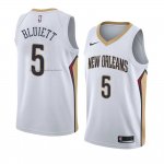 Maglia New Orleans Pelicans Trevon Bluiett NO 5 Association 2017-18 Bianco
