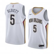 Maglia New Orleans Pelicans Trevon Bluiett NO 5 Association 2017-18 Bianco