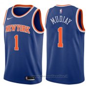 Maglia New York Knicks Emmanuel Mudiay NO 1 Icon 2017-18 Blu