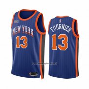 Maglia New York Knicks Evan Fournier #13 Citta 2023-24 Blu