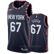 Maglia New York Knicks Knicks Taj Gibson NO 67 Citta 2019 Blu