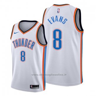 Maglia Oklahoma City Thunder Jawun Evans NO 8 Association Bianco