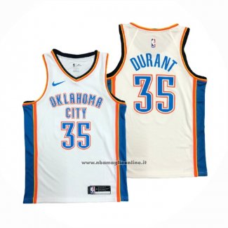 Maglia Oklahoma City Thunder Kevin Durant #35 Association Bianco