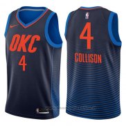 Maglia Oklahoma City Thunder Nick Collison NO 4 Statement 2017-18 Blu