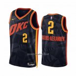 Maglia Oklahoma City Thunder Shai-gilgeous Alexander #2 Citta 2023-24 Nero