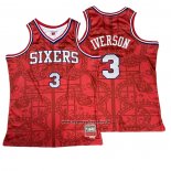 Maglia Philadelphia 76ers Allen Iverson No 3 Mitchell & Ness 2002-03 Rosso