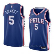 Maglia Philadelphia 76ers Landry Shamet NO 5 Icon 2018 Blu