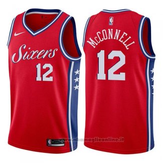 Maglia Philadelphia 76ers T.j. McConnell NO 12 Statement 2017-18 Rosso