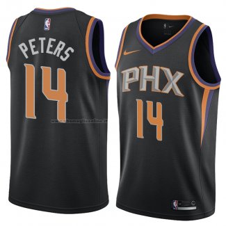 Maglia Phoenix Suns Alec Peters NO 14 Statement 2018 Nero2