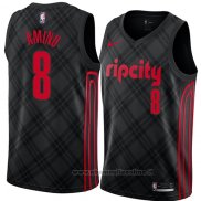 Maglia Portland Trail Blazers Al Farouq Aminu NO 8 Citta 2018 Nero