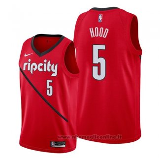 Maglia Portland Trail Blazers Rodney Hood NO 5 Earned 2019 Rosso