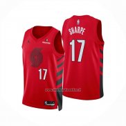 Maglia Portland Trail Blazers Shaedon Sharpe No 17 Statement 2025-26 Rosso