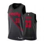 Maglia Portland Trail Blazers Zach Collins NO 33 Citta 2019 Nero