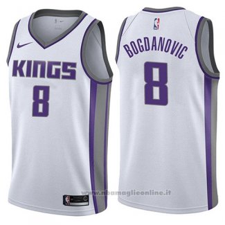 Maglia Sacramento Kings Bogdan Bogdanovic NO 8 Association 2017-18 Bianco