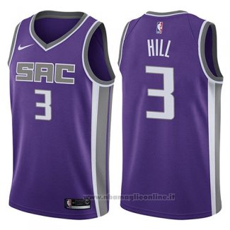 Maglia Sacramento Kings George Hill NO 3 Icon 2017-18 Viola