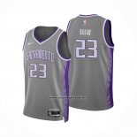 Maglia Sacramento Kings Keon Ellis #23 Citta 2022-23 Grigio