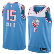 Maglia Sacramento Kings Vince Carter NO 15 Citta 2018 Blu