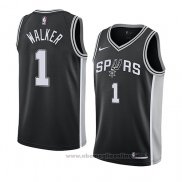 Maglia San Antonio Spurs Lonnie Walker NO 1 Icon 2018 Nero