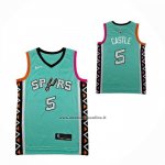 Maglia San Antonio Spurs Stephon Castle No 5 Citta Verde