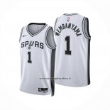 Maglia San Antonio Spurs Victor Wembanyama No 1 Association 2024-25 Bianco