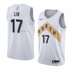 Maglia Toronto Raptors Jeremy Lin NO 17 Citta 2018 Bianco