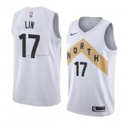 Maglia Toronto Raptors Jeremy Lin NO 17 Citta 2018 Bianco