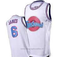 Maglia Tune Squad Lebron James NO 6 Bianco