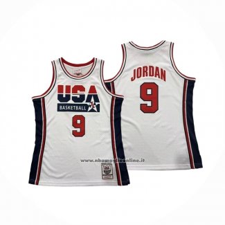 Maglia USA 1992 Michael Jordan No 9 Bianco1