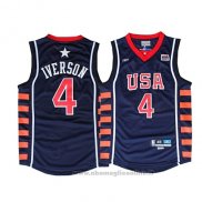 Maglia USA 2004 Allen Iverson NO 4 Blu