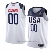 Maglia USA Personalizzate 2019 FIBA Basketball World Cup Bianco