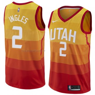 Maglia Utah Jazz Joe Ingles NO 2 Citta 2018 Giallo