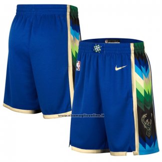 Pantaloncini Milwaukee Bucks Citta 2022-23 Blu