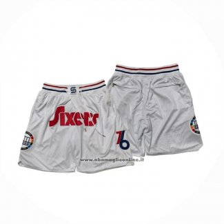Pantaloncini Philadelphia 76ers Citta Just Don 2024-25 Bianco