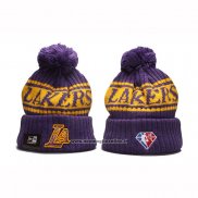 Berretti Los Angeles Lakers New Era Viola Giallo2