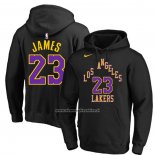 Felpa con Cappuccio Los Angeles Lakers LeBron James Citta 2023-24 Nero