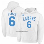 Felpa con Cappuccio Los Angeles Lakers LeBron James Classic 2022-23 Bianco