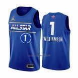 Maglia All Star 2021 Orleans Pelicans Zion Williamson #1 Blu