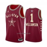 Maglia All Star 2024 New Orleans Pelicans Zion Williamson #1 Rosso