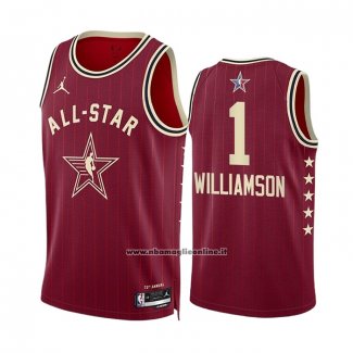 Maglia All Star 2024 New Orleans Pelicans Zion Williamson #1 Rosso