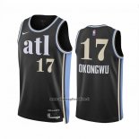 Maglia Atlanta Hawks Onyeka Okongwu #17 Citta 2023-24 Nero