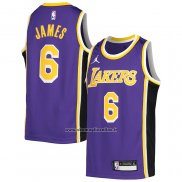 Maglia Bambino Los Angeles Lakers LeBron James #6 Statement Viola