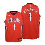 Maglia Bambino New Orleans Pelicans Zion Williamson NO 1 Statement 2019 Rosso