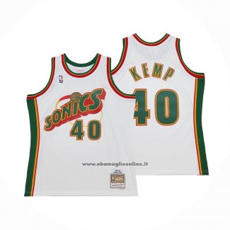 Maglia Bambino Seattle Supersonics Shawn Kemp #40 Historic Throwback Bianco