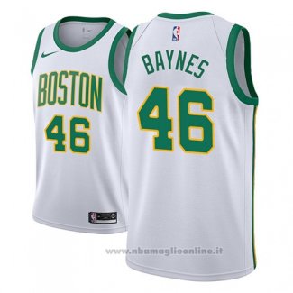 Maglia Boston Celtics Aron Baynes NO 46 Citta 2018-19 Bianco