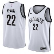 Maglia Brooklyn Nets Caris Levert NO 22 Association 2017-18 Bianco